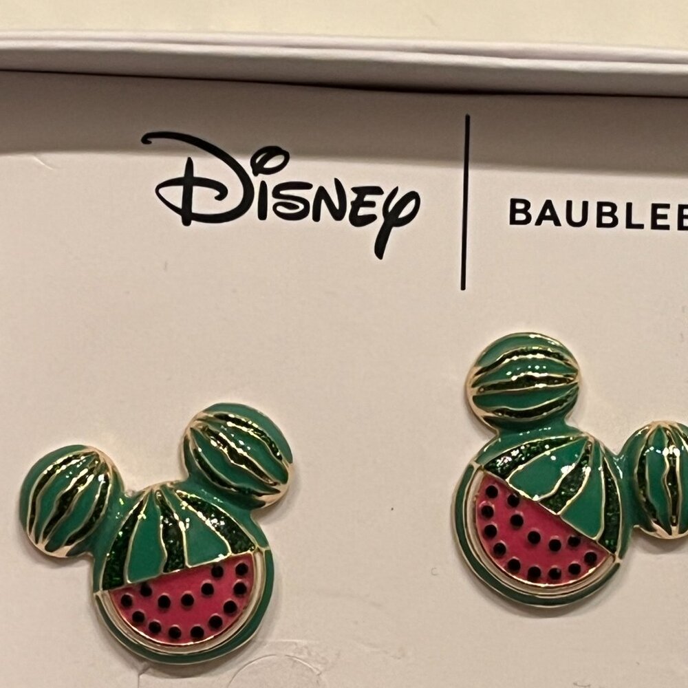 Disney‎ BaubleBar Mickey Mouse Watermelon Stud Earrings (NEW) (k/x)